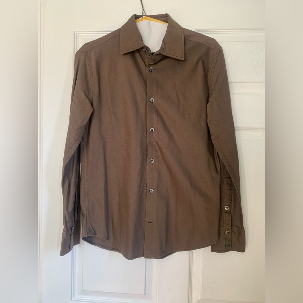 Banana Republic Men's M Brown Long Sleeve Button Down Shirt Casual Dress